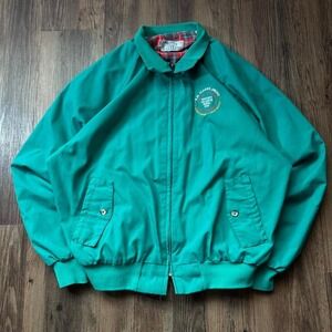 Vintage R.M. Clarke Award Teal Green‎ Jacket Plaid Lined Full Zip XL